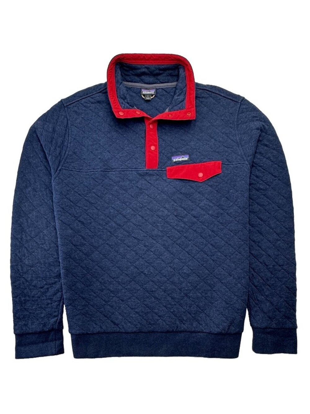 Patagonia Organic Cotton Quilt Snap-T Pullover Men’s L Navy Blue 25371 Outdoor